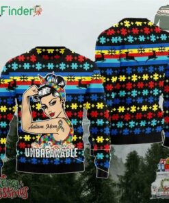 Autism Mom Unbreakable Ugly Christmas Sweater