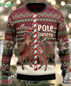 Funny Pole Dancer Reindeer Sweater Christmas Unisex