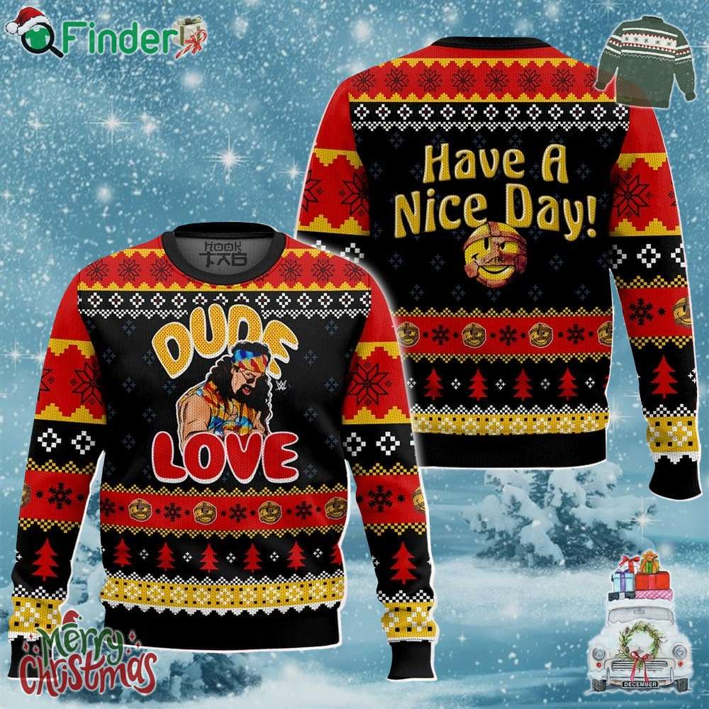 Dude Love Mick Foley Ugly Sweater Dude Love Mick Foley Ugly Sweater