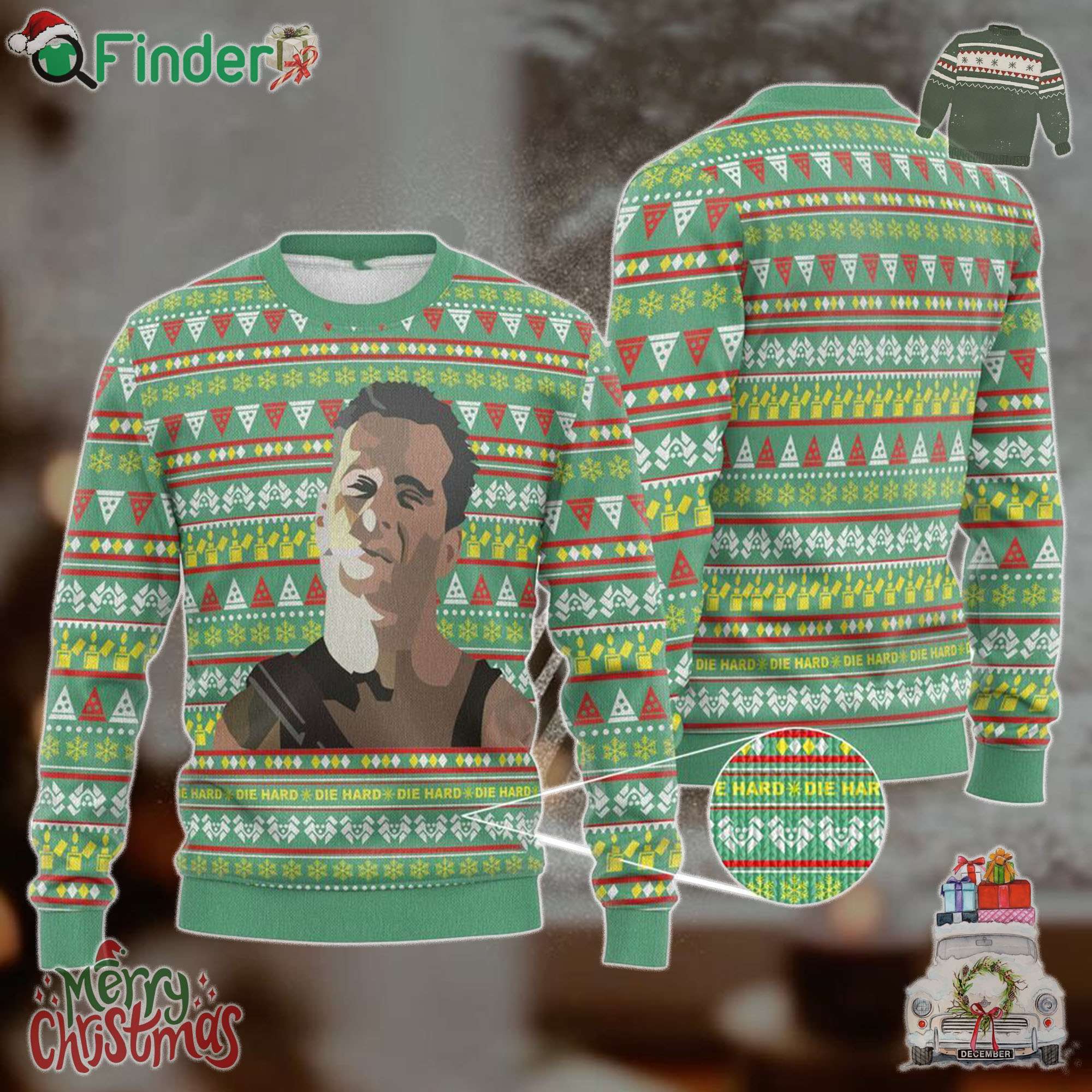 Die Hard Ugly Christmas Sweater Xmas Lover Ugly Sweatshirt Die Hard Ugly Christmas Sweater- Xmas Lover Ugly Sweatshirt