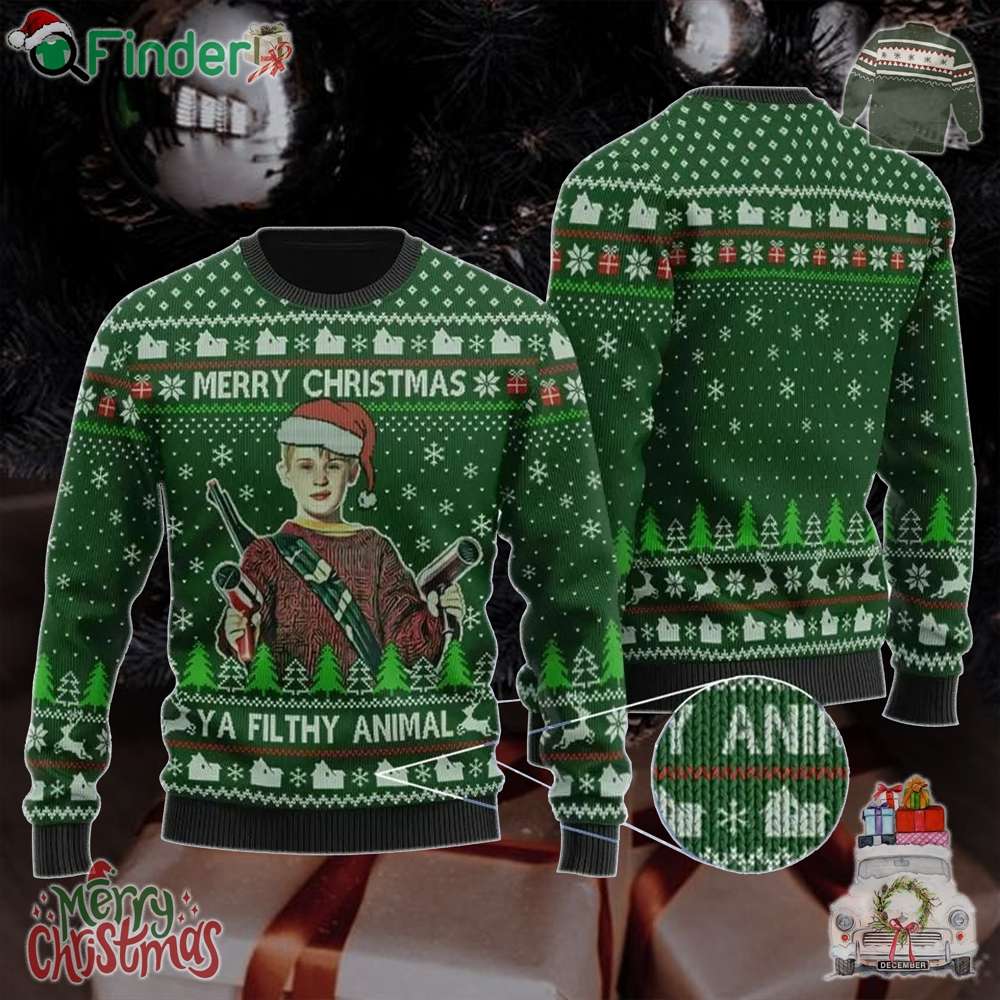 Funny Merry Christmas Ya Filthy Animal Home Alone Ugly Christmas Sweater Funny Merry Christmas Ya Filthy Animal Home Alone Ugly Christmas Sweater