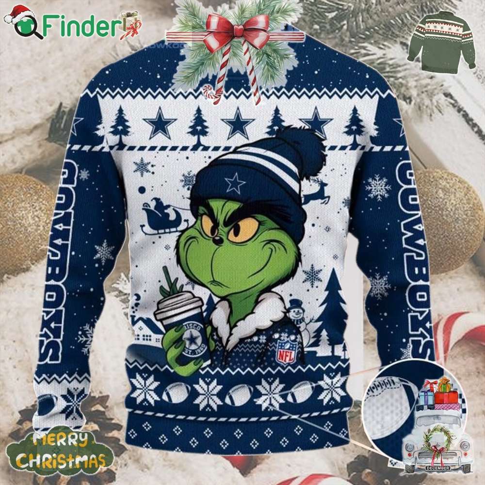 Dallas Cowboys Grinch Stolen Christmas 2024 Grinchmas Ugly Sweater Dallas Cowboys Grinch Stolen Christmas 2024 Grinchmas Ugly Sweater