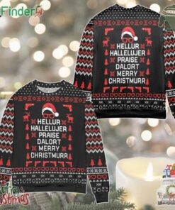 Hellur Hallelujer Praise Da Lort Merry Ugly Christmas Sweater