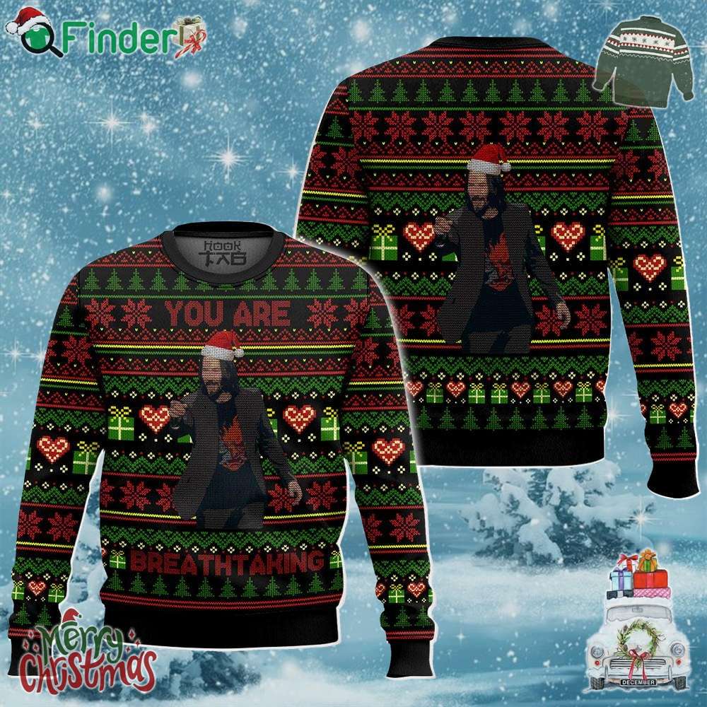 Keanu Reeves Meme You Are Breathtaking Christmas Ugly Sweater Keanu Reeves Meme You Are Breathtaking Christmas Ugly Sweater