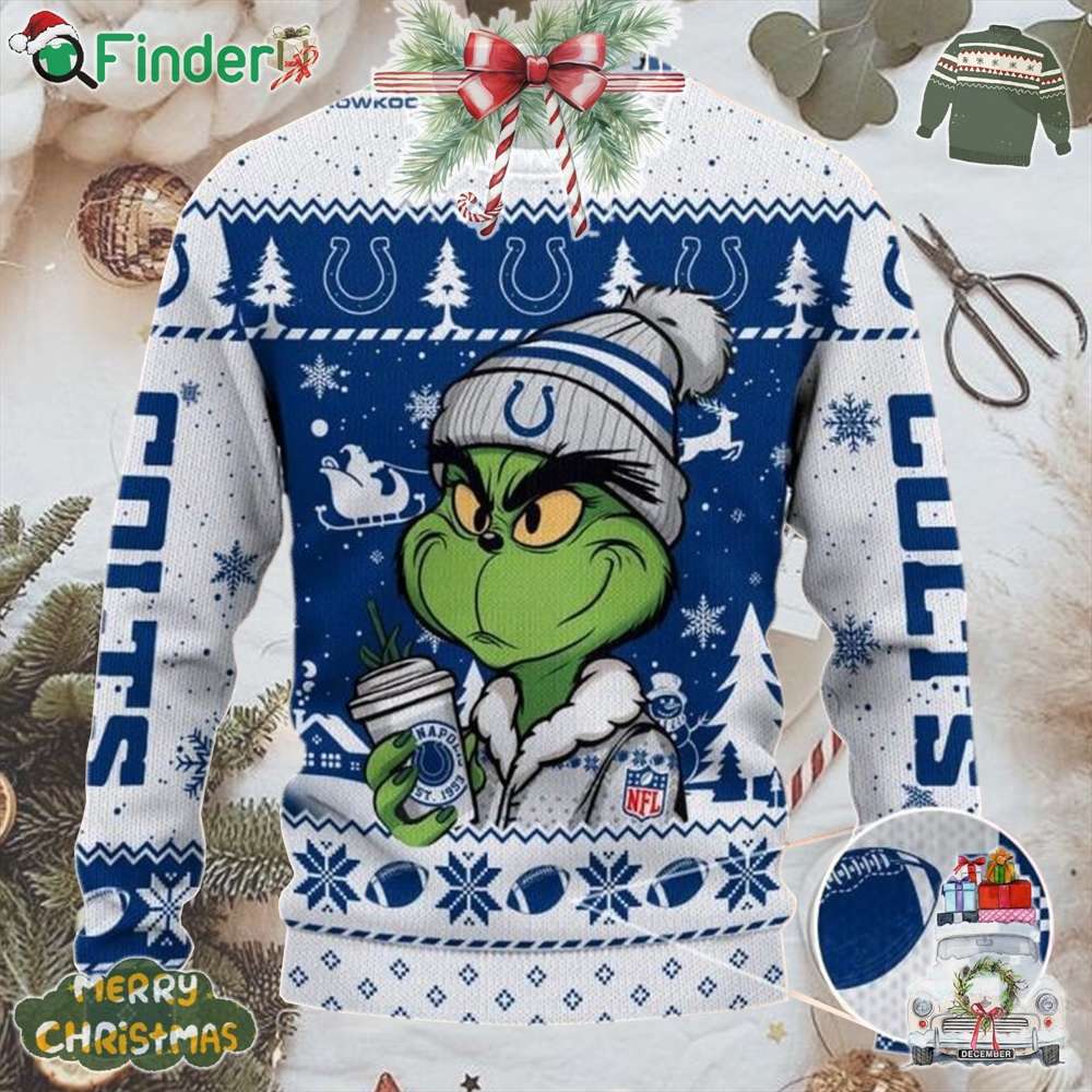 Indianapolis Colts Nfl Grinch Stolen Christmas 2024 Grinchmas Christmas Ugly Sweater Indianapolis Colts Nfl Grinch Stolen Christmas 2024 Grinchmas Christmas Ugly Sweater