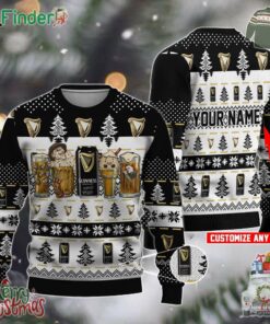Merry Christmas Personalized Guinness Horror Drink Ugly Sweater