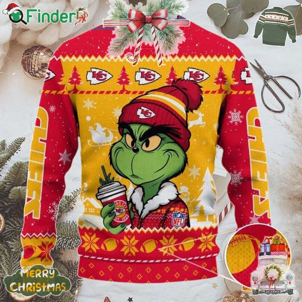 Kansas City Chiefs Grinch Stolen Christmas 2024 Grinchmas Ugly Sweater Kansas City Chiefs Grinch Stolen Christmas 2024 Grinchmas Ugly Sweater