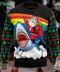 Santa Ride Shark Christmas Holiday Gift Ugly Christmas Sweater