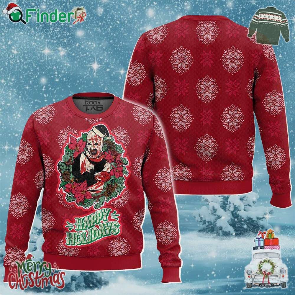 Terrifier Happy Holidays Ugly Sweater Terrifier Happy Holidays Ugly Sweater