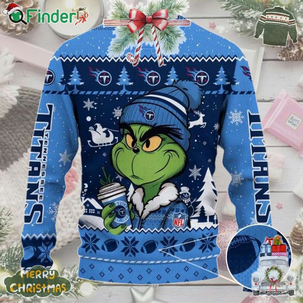 Tennessee Titans Grinch Stolen Christmas 2024 Grinchmas Christmas Ugly Sweater For Fans Tennessee Titans Grinch Stolen Christmas 2024 Grinchmas Christmas Ugly Sweater For Fans