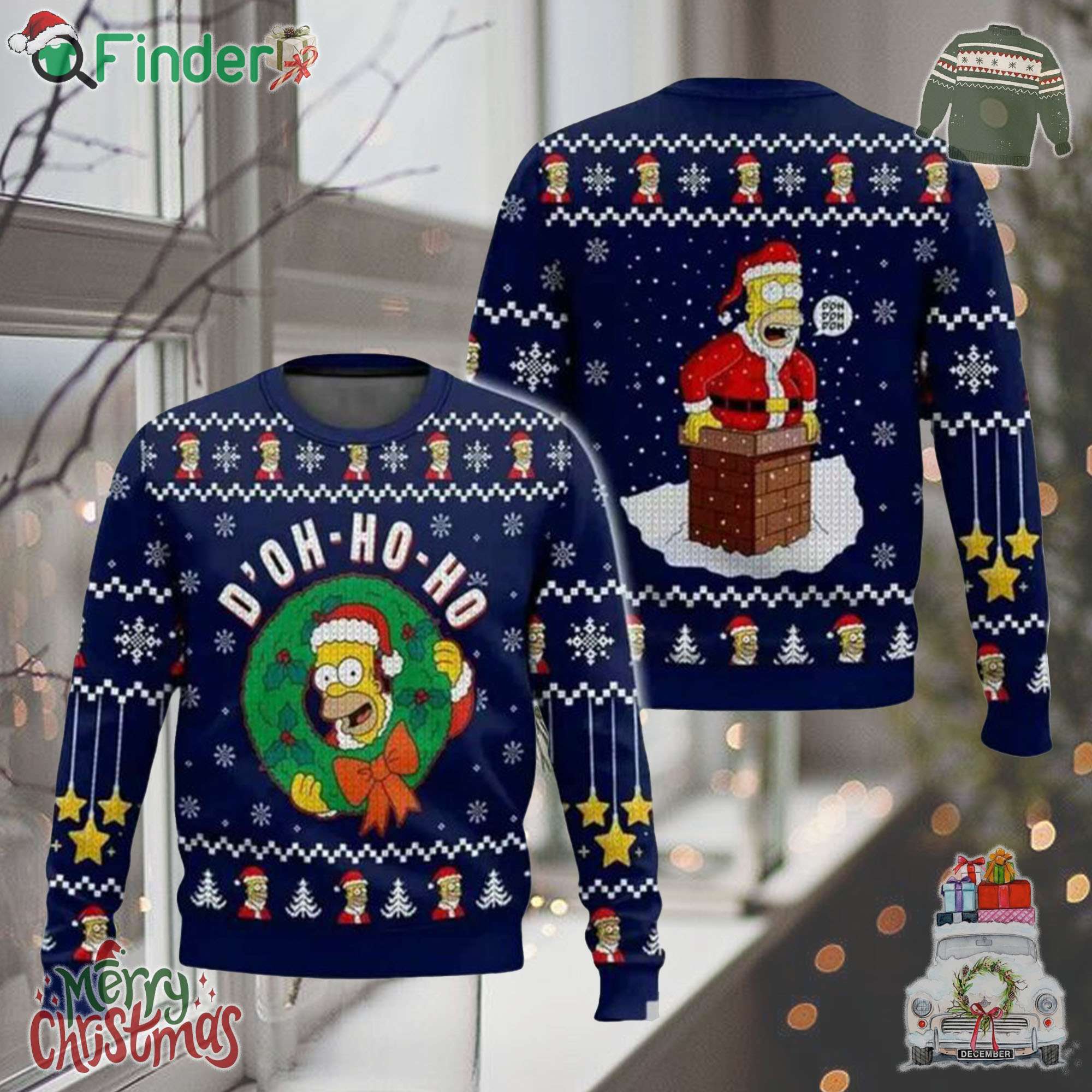 The Simpsons Doh Ho Ho Ugly Christmas Sweater The Simpsons Doh Ho Ho Ugly Christmas Sweater