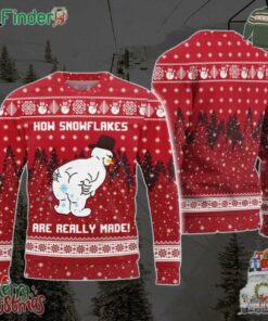 Snowman How Snowflakes Are Really Made Ugly Christmas Sweater