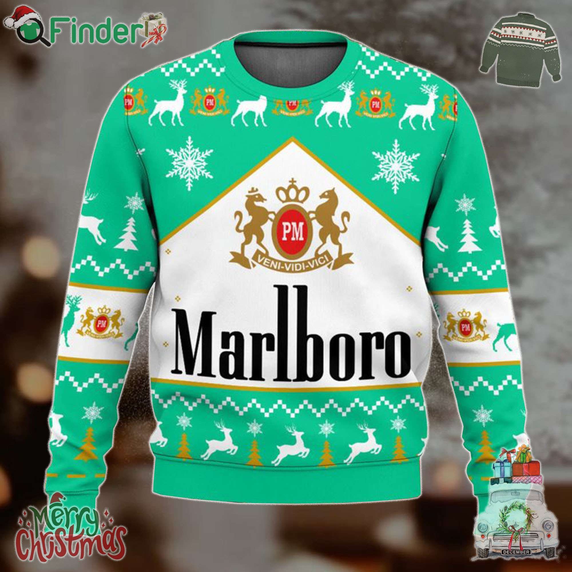 Pm Veni vidi vici Marlboro Methol Ugly Christmas Sweater Pm Veni-vidi-vici Marlboro Methol Ugly Christmas Sweater