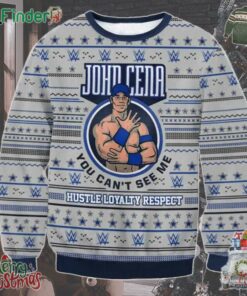 Wwe John Cena You Can't See Me Hustle Loyalty Respect Ugly Christmas Sweater