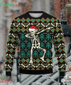 Merry Christmas Skull Dabbing Ugly Christmas Sweater