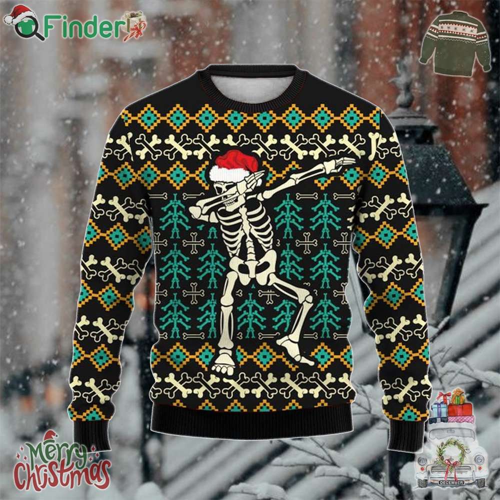Merry Christmas Skull Dabbing Ugly Christmas Sweater Merry Christmas Skull Dabbing Ugly Christmas Sweater