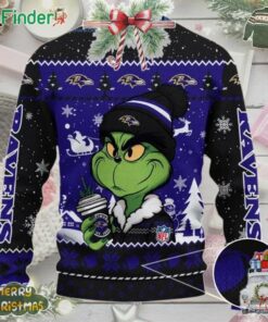 Nfl Baltimore Ravens Grinch Stolen Christmas 2024 Grinchmas Ugly Christmas Sweater