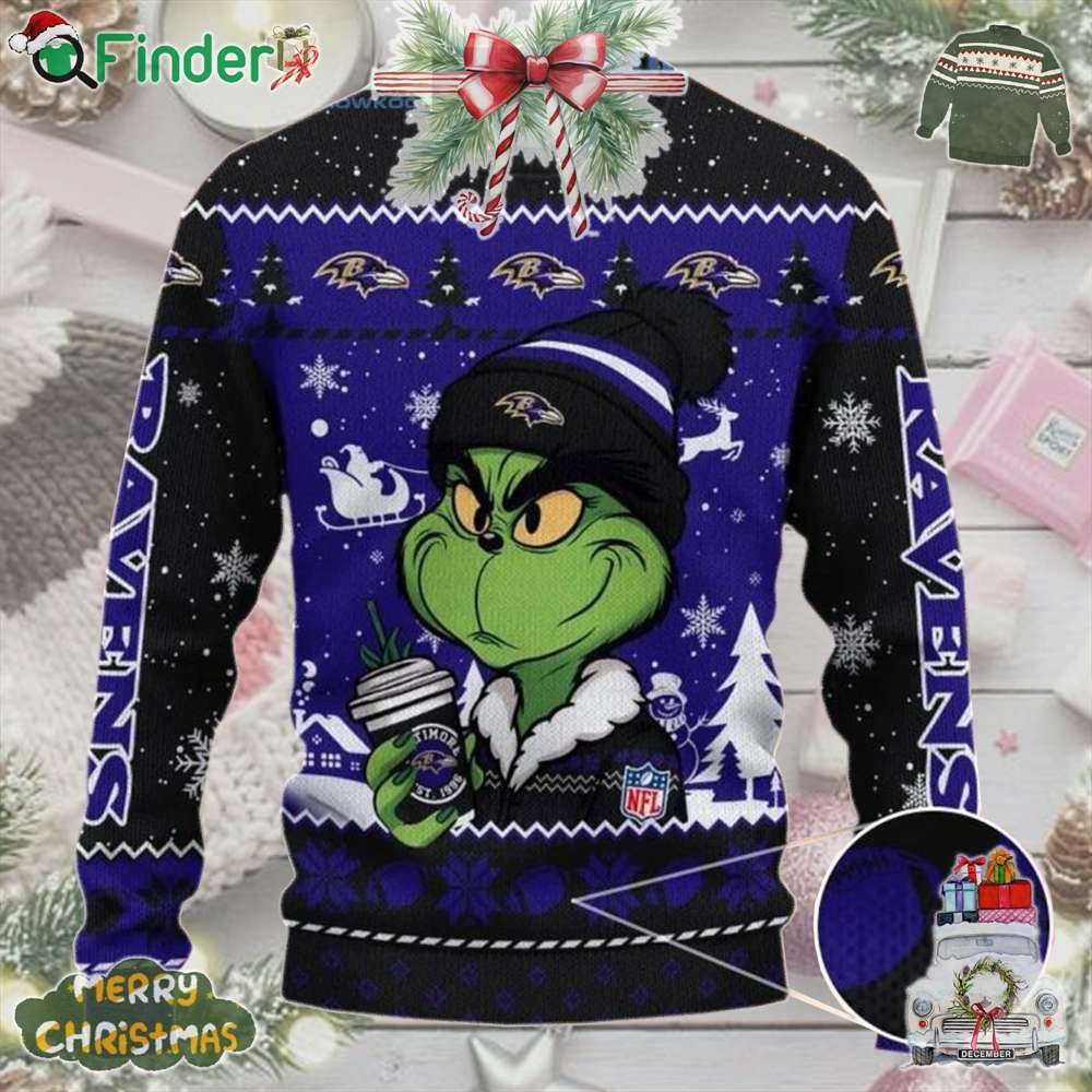 Nfl Baltimore Ravens Grinch Stolen Christmas 2024 Grinchmas Ugly Christmas Sweater Nfl Baltimore Ravens Grinch Stolen Christmas 2024 Grinchmas Ugly Christmas Sweater