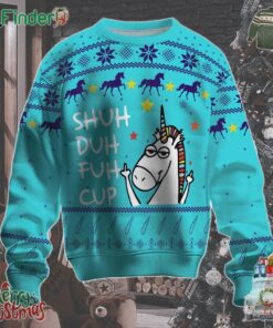 Unicorn Shuh Duh Fuh Cup Ugly Christmas Sweater