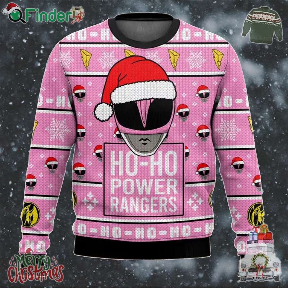 Power Rangers Pink Ranger Ho ho Ugly Sweater Power Rangers Pink Ranger Ho-ho Ugly Sweater