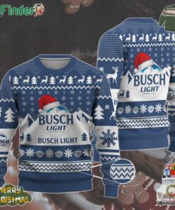 Busch Light Santa Hat Ugly Christmas Sweater