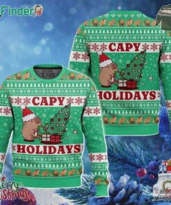 Capybara Capy Holidays Christmas Cute Ugly Sweater Green