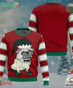 Pug Elf Merry Christmas Cute Ugly Sweater