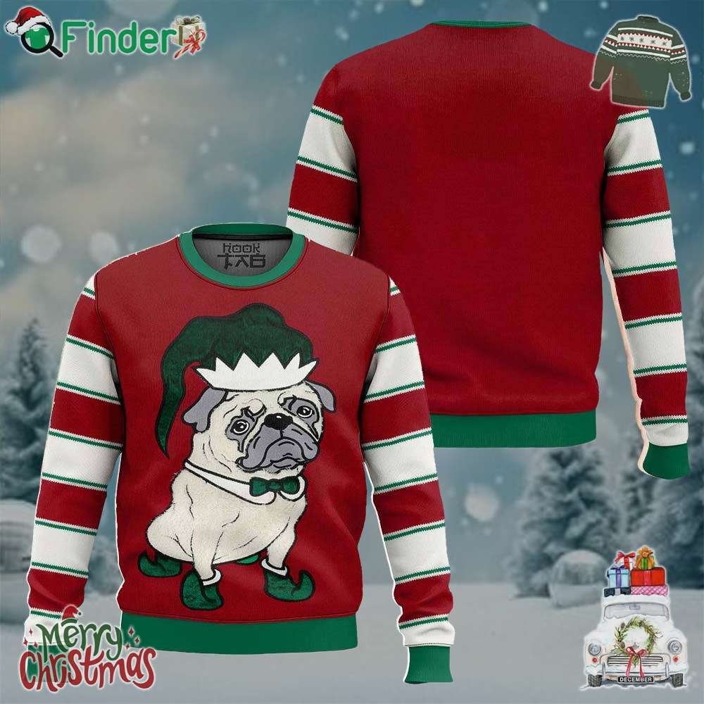 Pug Elf Merry Christmas Cute Ugly Sweater Pug Elf Merry Christmas Cute Ugly Sweater