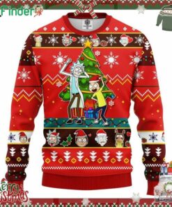 Rick And Morty Red Ugly Christmas Sweater