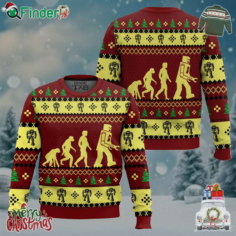 Robot Evolution Sheldon Cooper The Big Bang Theory Merry Christmas Ugly Sweater Robot Evolution Sheldon Cooper The Big Bang Theory Merry Christmas Ugly Sweater