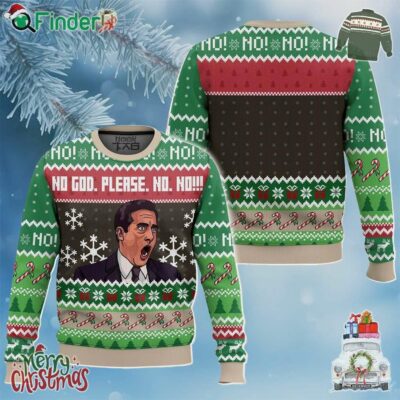 No God Please No Michael Scott The Office Christmas Ugly Sweater Gift For Christmas