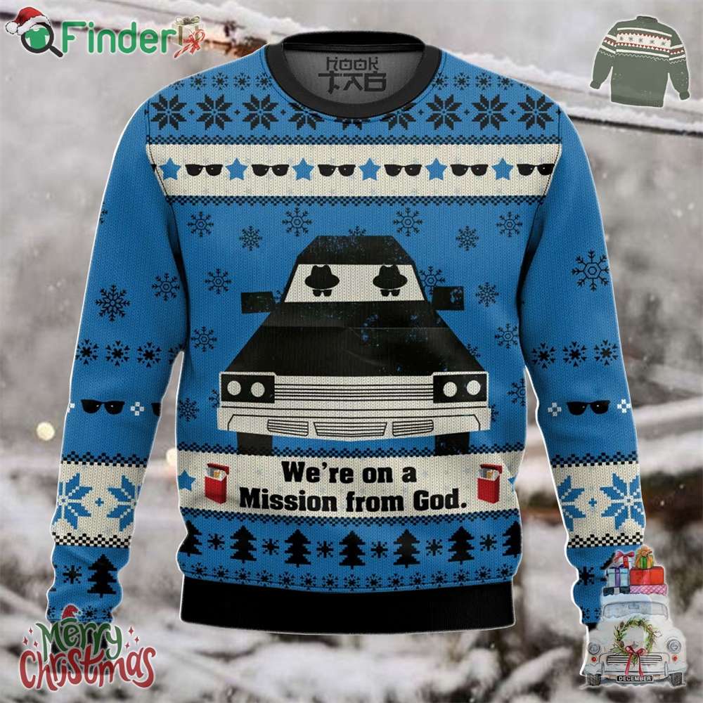 Blues Brothers Were On A Mission From God Ugly Sweater Blues Brothers Were On A Mission From God Ugly Sweater