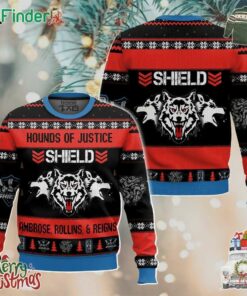 Hounds Of Justice Shield Wwe Ambrose Rollin And Reigns Ugly Christmas Sweater