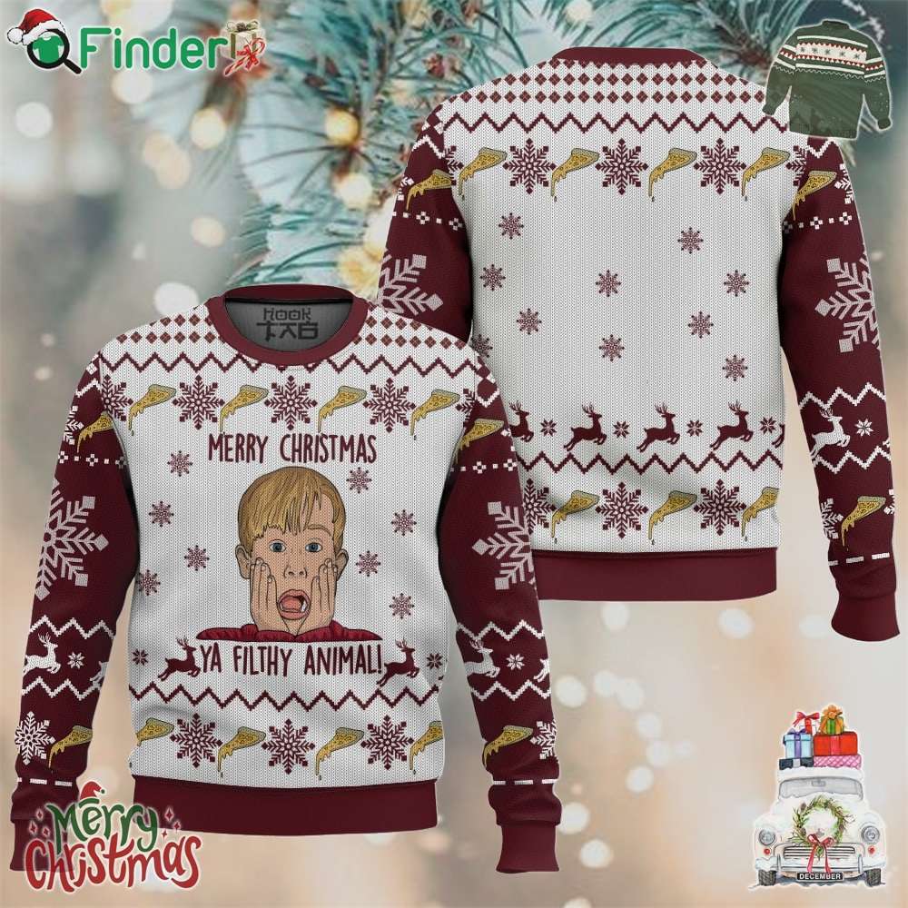 Kevin Merry Christmas Ya Filthy Animal Home Alone Woolen Ugly Christmas Sweater Kevin Merry Christmas Ya Filthy Animal Home Alone Woolen Ugly Christmas Sweater