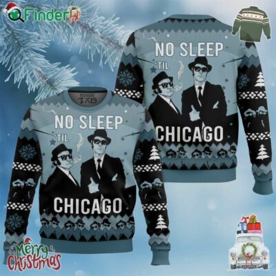 No Sleep Til Chicago Blues Brothers Christmas Ugly Sweater
