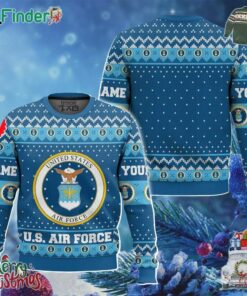 Custom Name Us Air Force Ugly Christmas Sweater