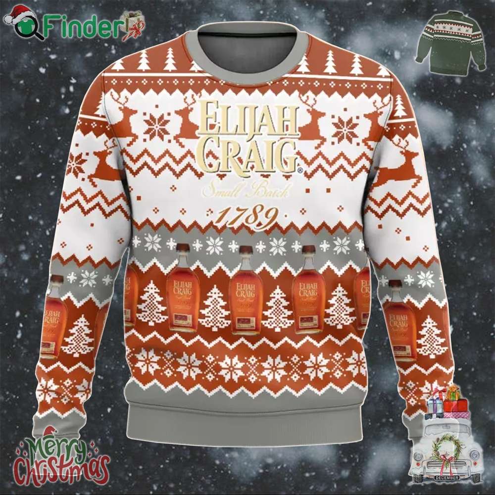 Limited Edition Elijah Craig Bourbon Small Batch 1789 Christmas Sweater Limited Edition Elijah Craig Bourbon Small Batch 1789 Christmas Sweater