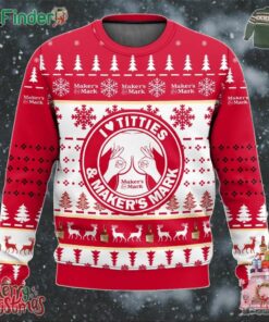 Makers Mark Titties Funny Ugly Christmas Sweater