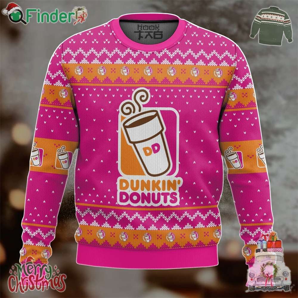 Dunkin Donuts Ugly Christmas Sweater For Lovers Dunkin Donuts Ugly Christmas Sweater For Lovers