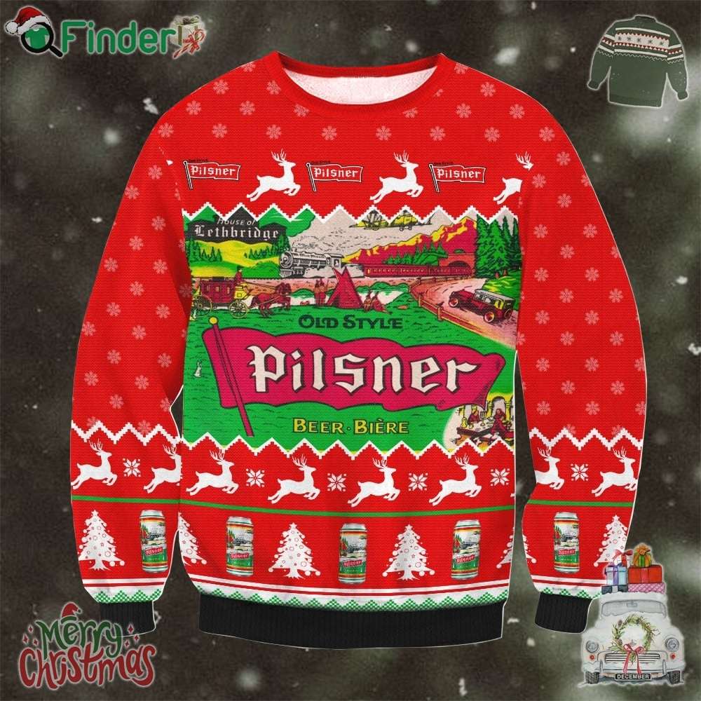 Old Style Pilsner Beer Biere Ugly Christmas Sweater Old Style Pilsner Beer Biere Ugly Christmas Sweater