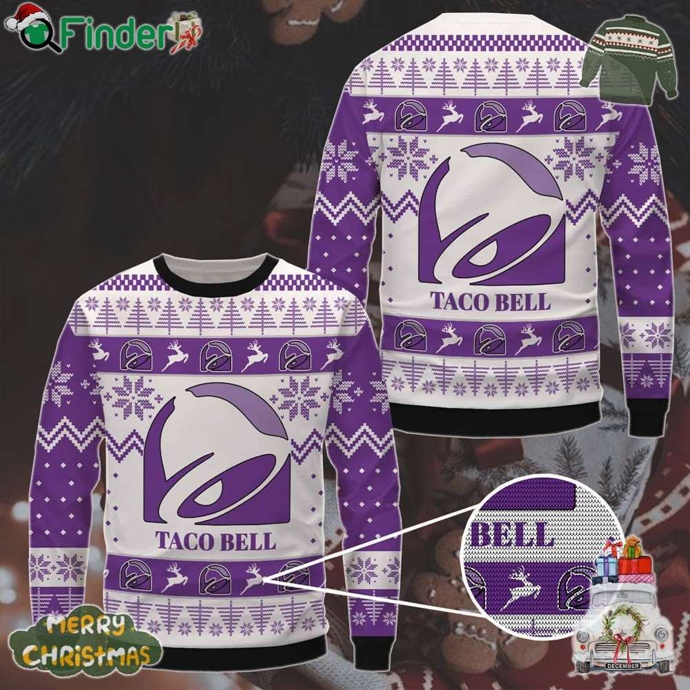 Taco Bell Ugly Sweater Christmas Gift Ideas Purple Taco Bell Ugly Sweater Christmas Gift Ideas Purple
