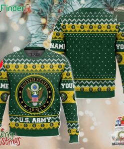 Us Army Ugly Christmas Sweater Custom Name