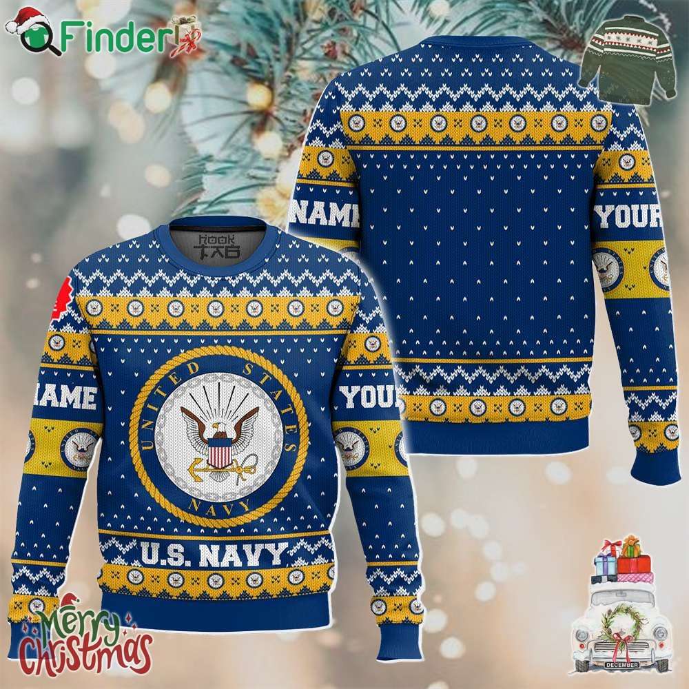 Us Navy Ugly Christmas Sweater Custom Name Us Navy Ugly Christmas Sweater Custom Name