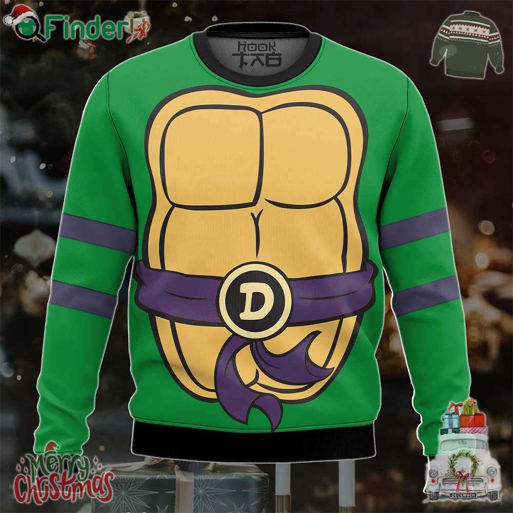 Don Outfit Teenage Mutant Ninja Turtles Ugly Christmas Sweater Don Outfit Teenage Mutant Ninja Turtles Ugly Christmas Sweater
