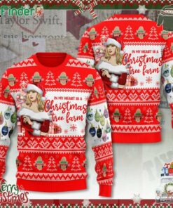 Taylor Swift In My Heart Is A Christmas Tree Farm 3d Ugly Sweater Gift For Taylor Fans