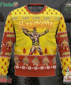 Hulkamania Hulk Hogan Wwe Christmas Ugly Sweater For Women And Mens