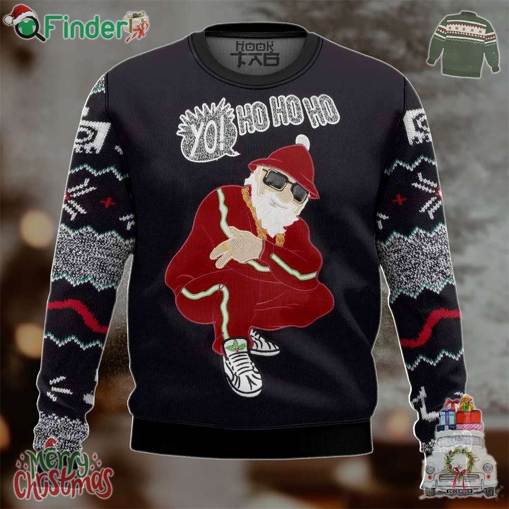 Hip Hop Santa Christmas Ugly Sweater Hip Hop Santa Christmas Ugly Sweater