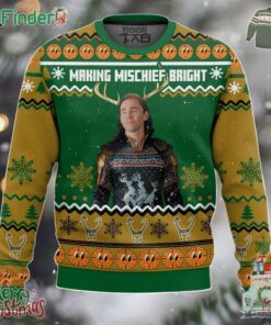 Loki Making Mischief Bright Christmas Ugly Sweater