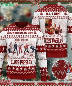 Santa Bring My Baby Back To Me Elvis Persley Christmas Ugly Sweater