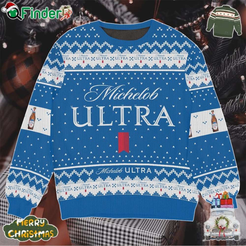 Michelob Ultra Beer Ugly Christmas Sweater For Michelob Ultra Beer Fans Michelob Ultra Beer Ugly Christmas Sweater For Michelob Ultra Beer Fans